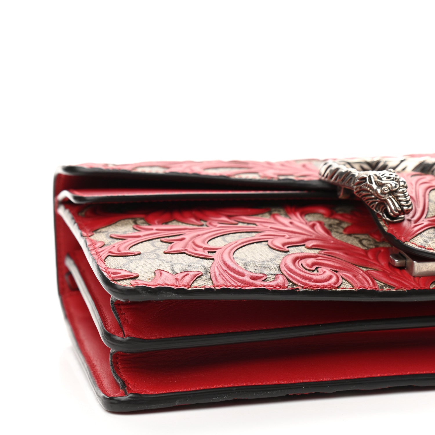 Gucci GG Supreme Monogram Arabesque Small Dionysus Shoulder Bag Hibiscus Red 9 of 10