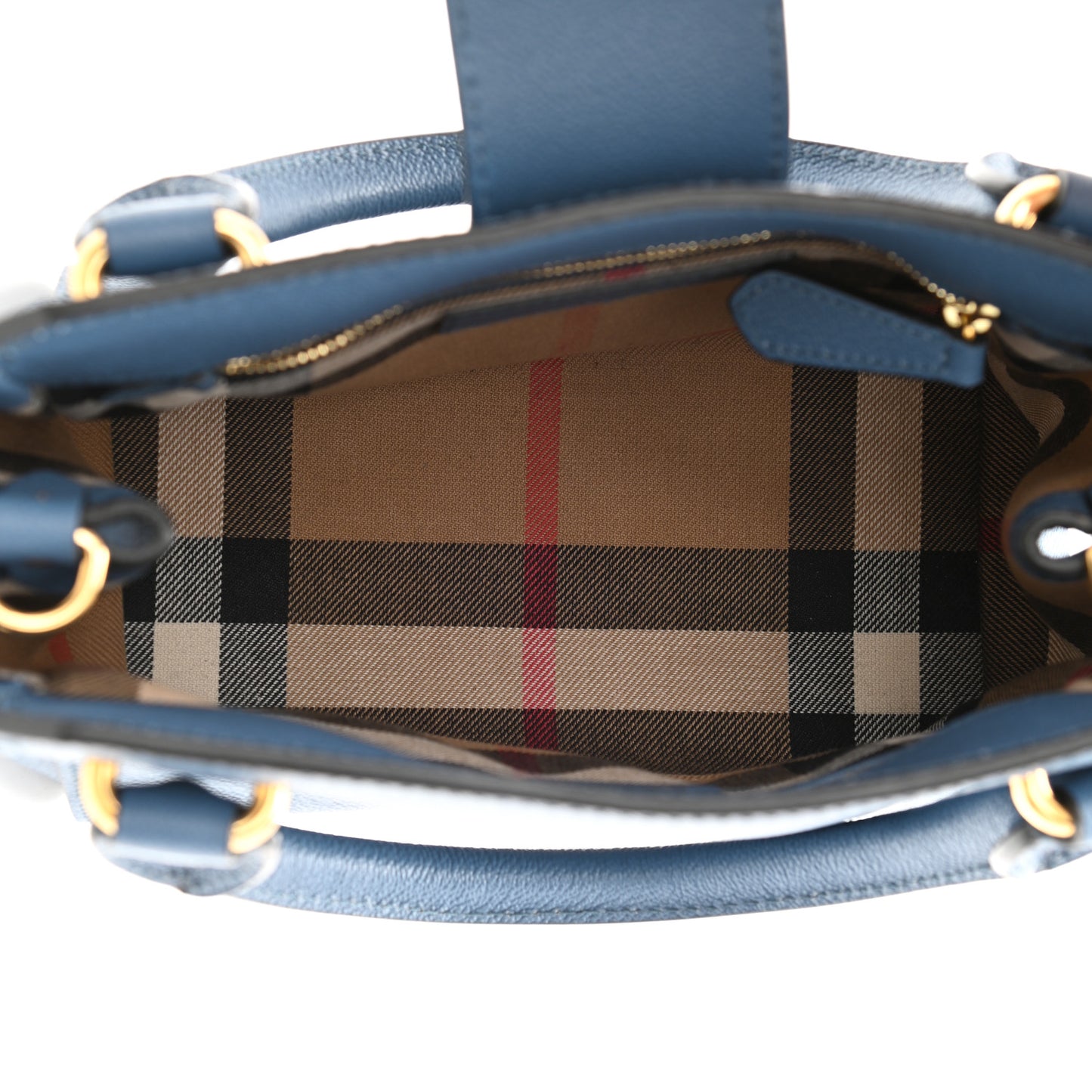 Soft Grain Calfskin Small Buckle Tote Steel Blue