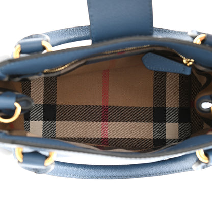 Burberry Soft Grain Calfskin Small Buckle Tote Steel Blue 5 of 11