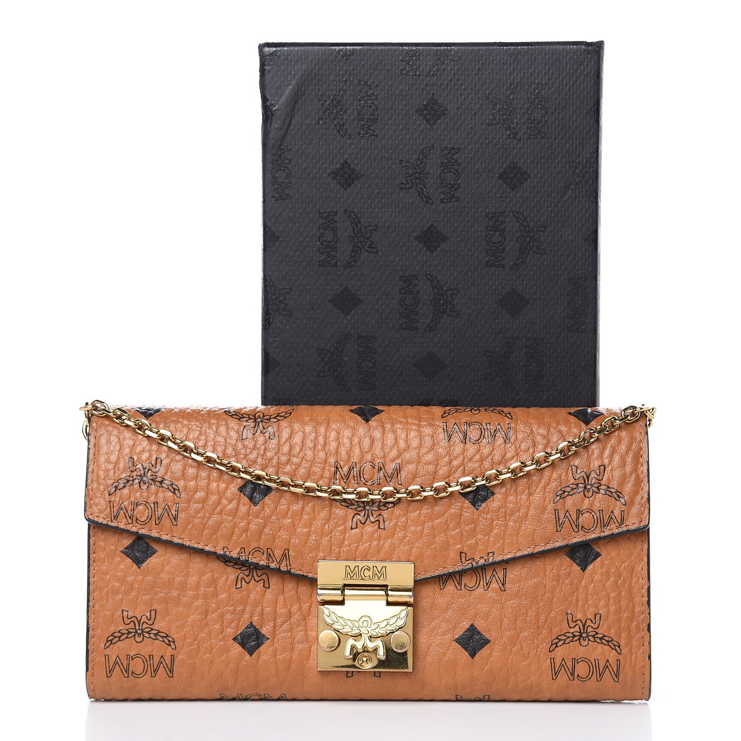 Visetos Large Patricia Wallet On Chain Cognac