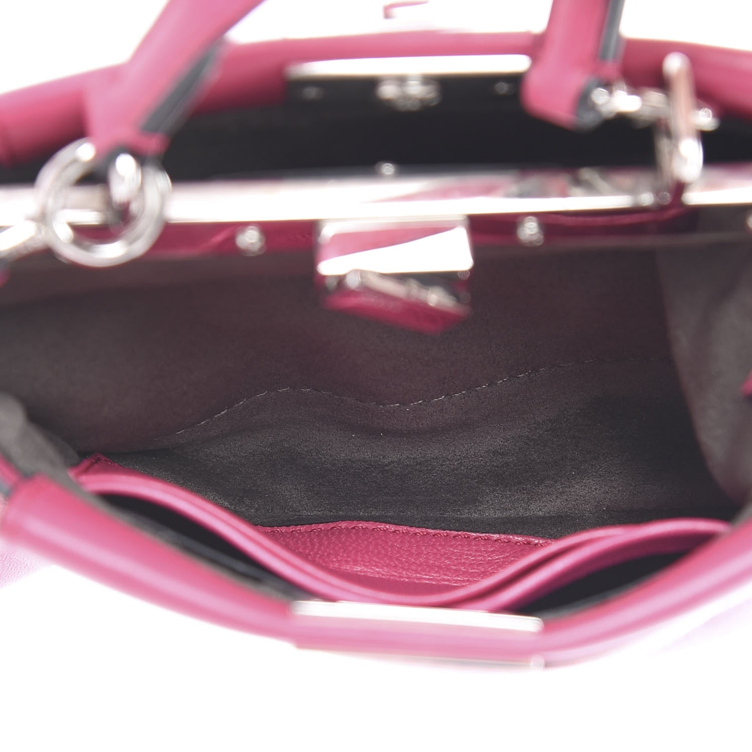 Fendi Nappa Micro Peekaboo Iconic Satchel Magenta 5 of 12