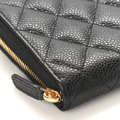 Chanel Caviar Quilted Large Gusset Zip Around Wallet Black 8 of 9