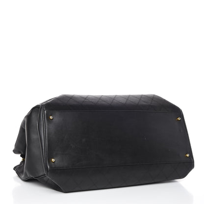 Chanel Calfskin Stitched XL Weekender Black 4 of 8