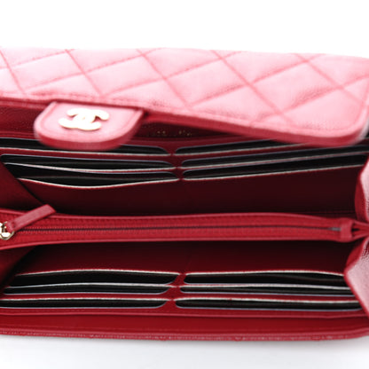 Chanel Caviar Quilted Large Gusset Flap Wallet Dark Red 5 of 9