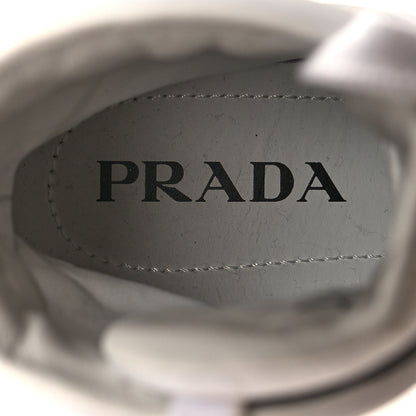 Prada Re-Nylon Gabardine Metal Triangle Logo Wheel Pouch Pocket High Top Sneakers 38.5 White 7 of 8