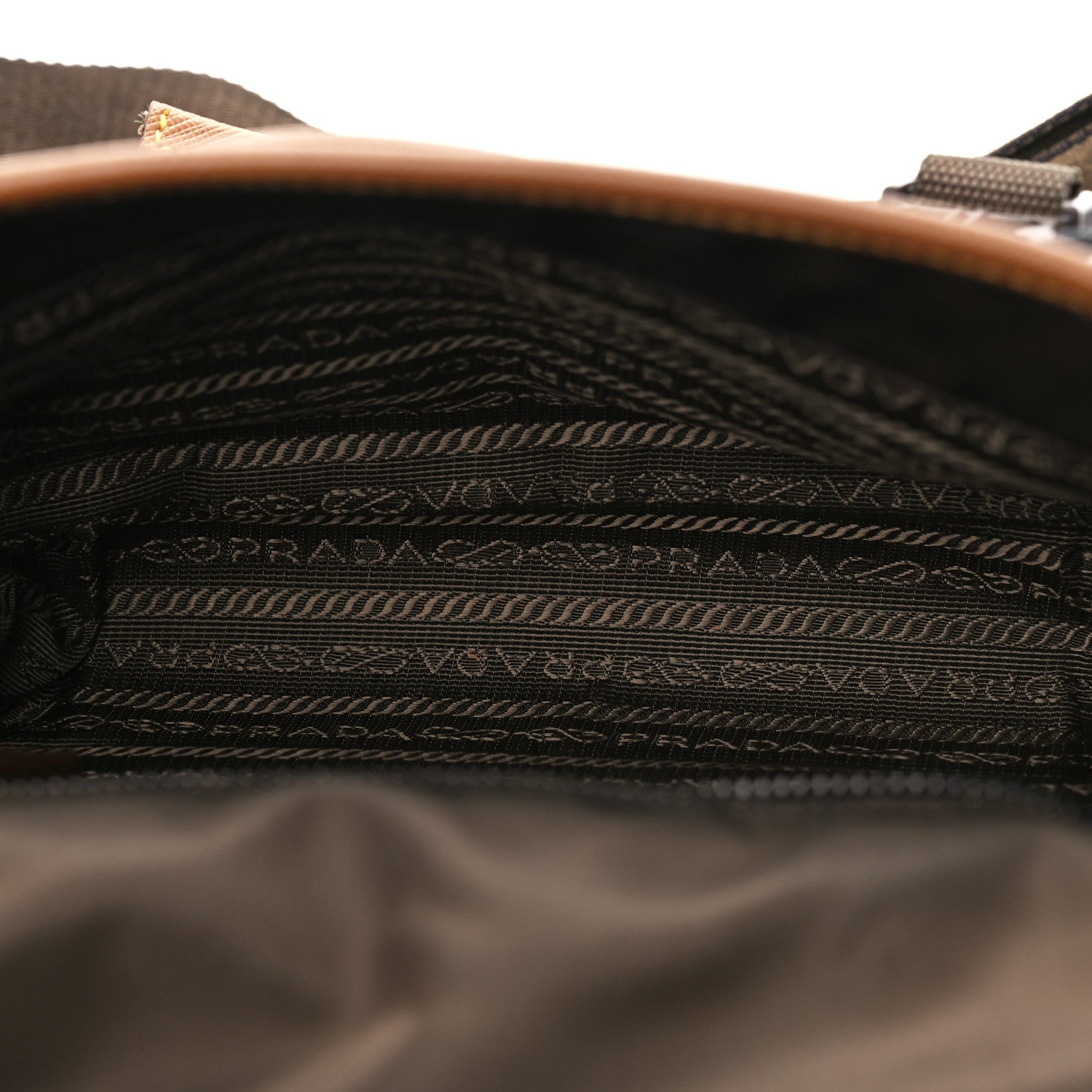 Prada Re-Nylon Saffiano Pocket Double Snap Buckle Shoulder Bag Bruciato Caramel 5 of 12