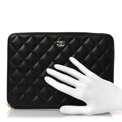Chanel Caviar Quilted Zipped Travel Pouch Black 2 of 14