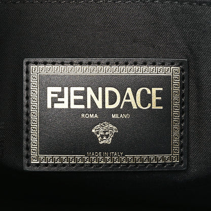 Fendi X VERSACE Vitello Grace Fendace FF Baroque Logo Large Flat Pouch Black 6 of 8