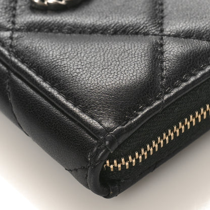 Chanel Lambskin Quilted Chanel 19 Vertical Zip Card Holder Wallet Black 8 of 9