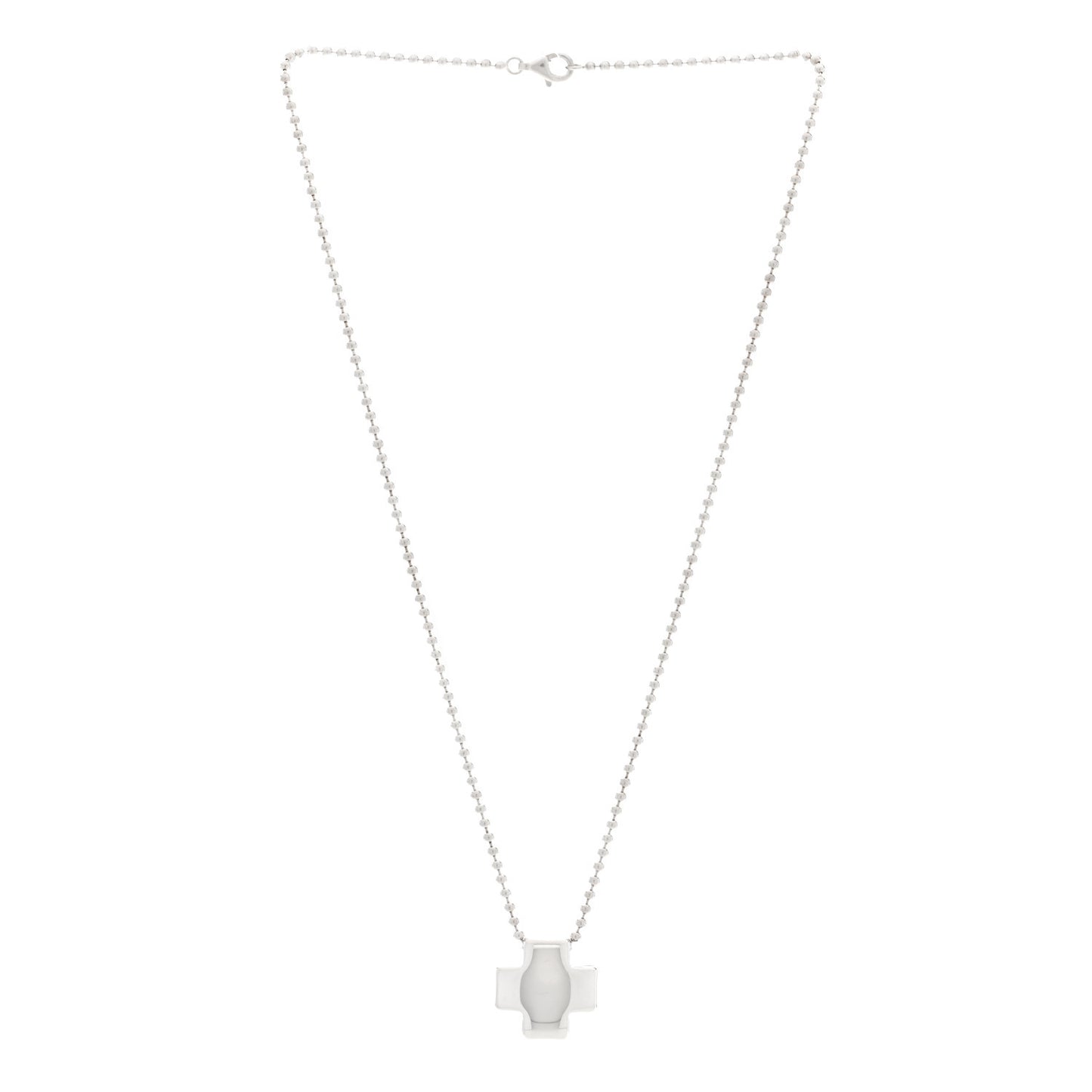 Sterling Silver Square Cross Pendant Necklace