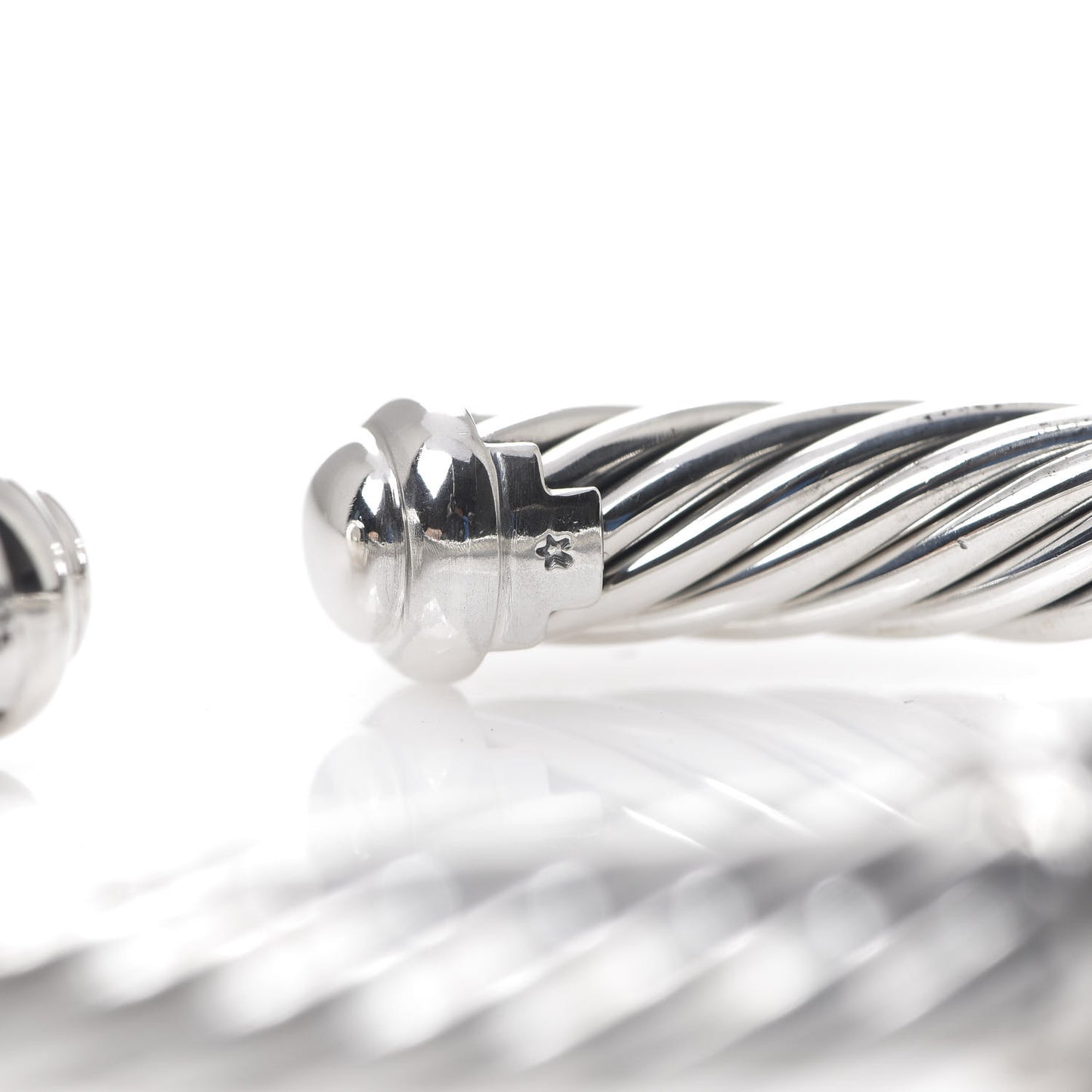 Sterling Silver Black Diamond 7mm Cable Classics Station Bracelet