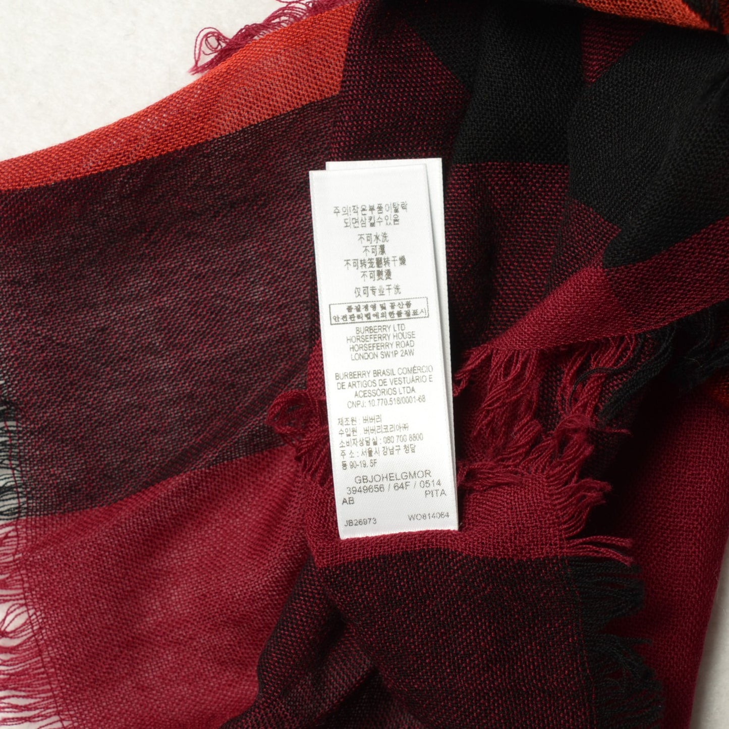 Merino Wool Mega Check Scarf Bright Russet
