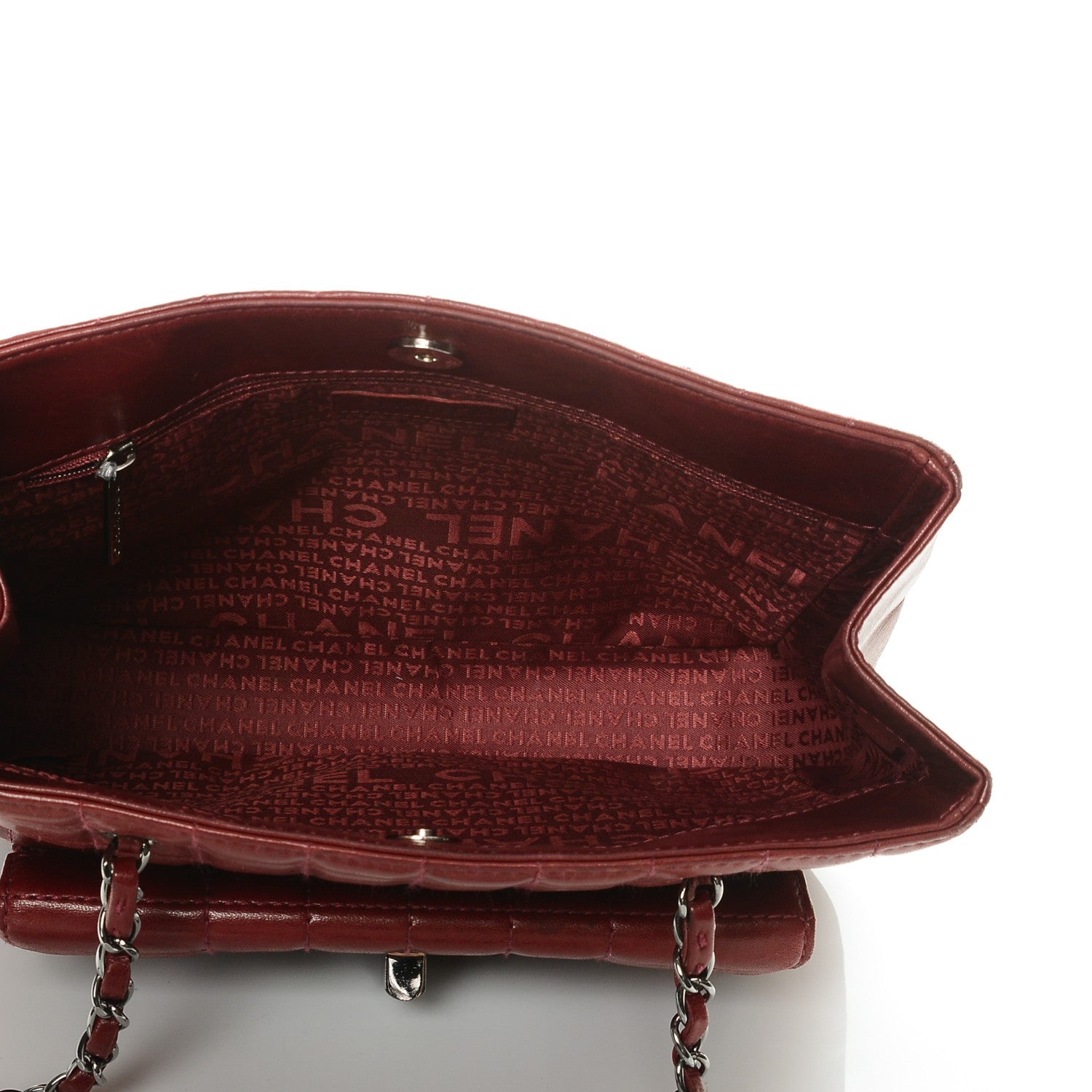 Chanel Lambskin Quilted Chocolate Bar Mademoiselle Shoulder Bag Red 5 of 8