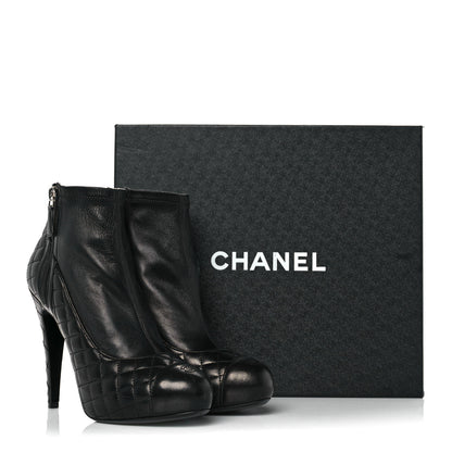 Chanel Lambskin Quilted CC Booties 40 Black 8 of 8
