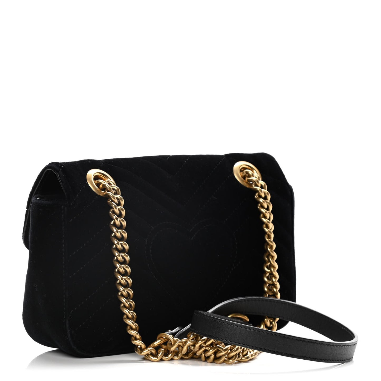 Velvet Matelasse Mini GG Marmont Shoulder Bag Black