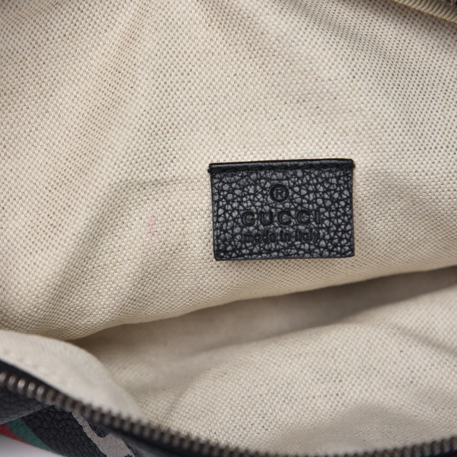 Gucci Grained Calfskin Logo Belt Bag Black 8 of 8