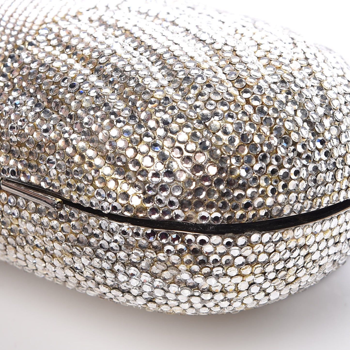 Swarovski Crystal Minaudiere Clutch Silver