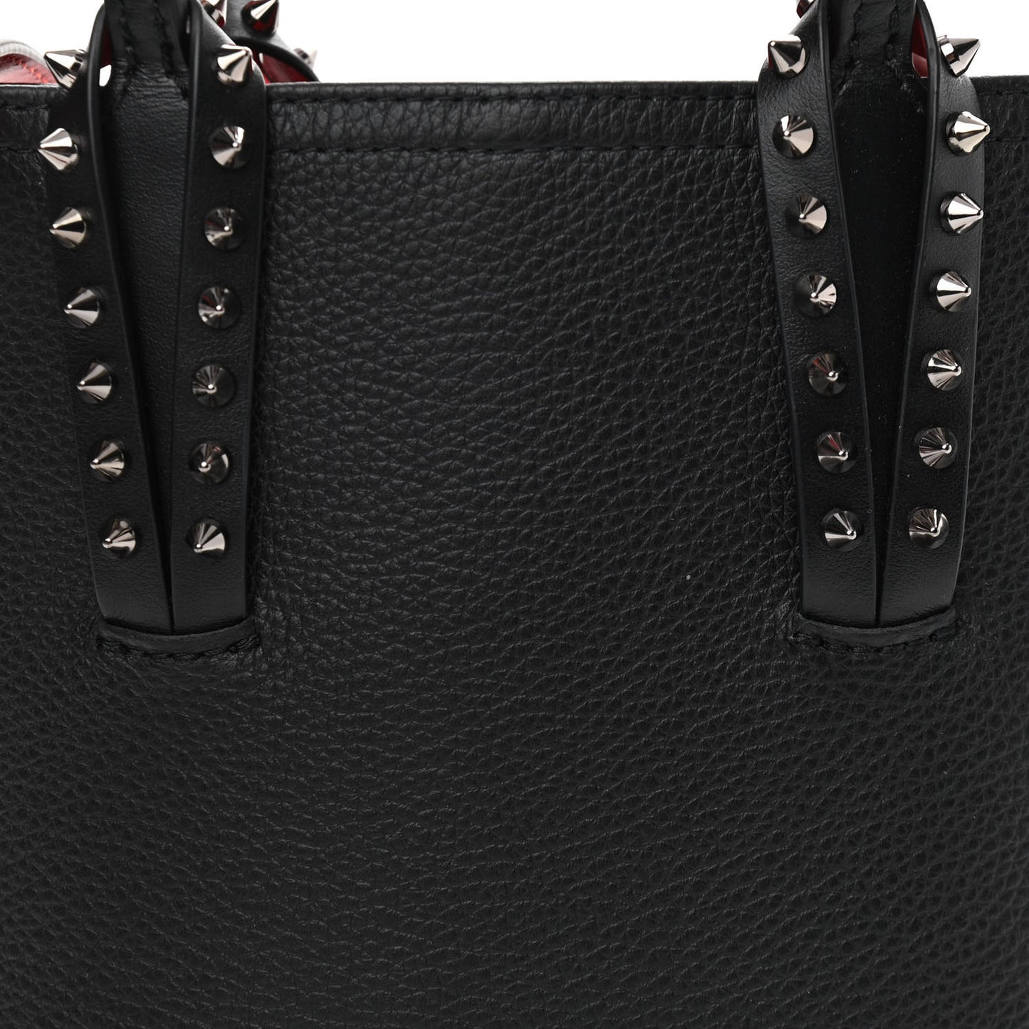 Calfskin Spikes Mini North South Cabata Tote Black