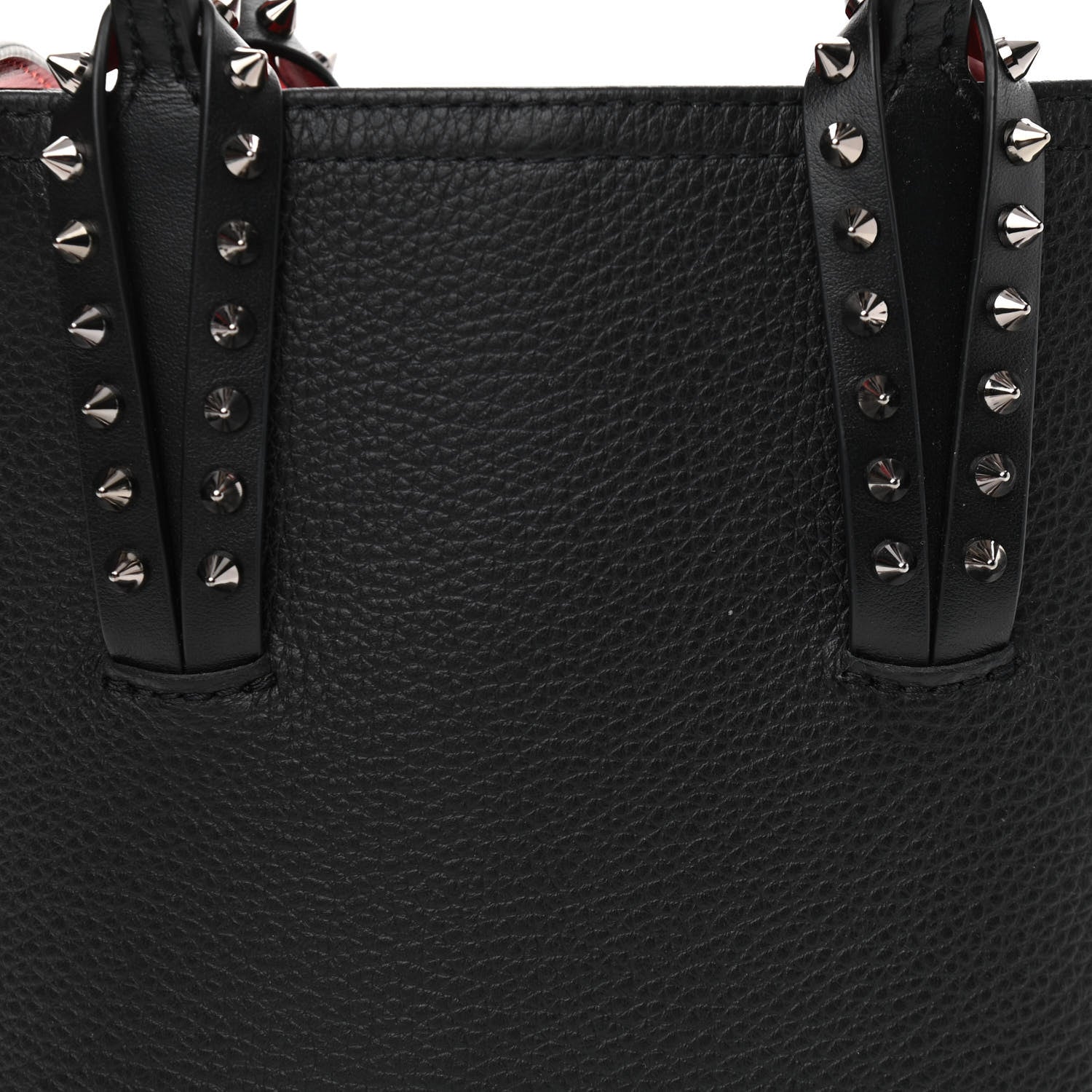 Christian Louboutin Calfskin Spikes Mini North South Cabata Tote Black 8 of 10