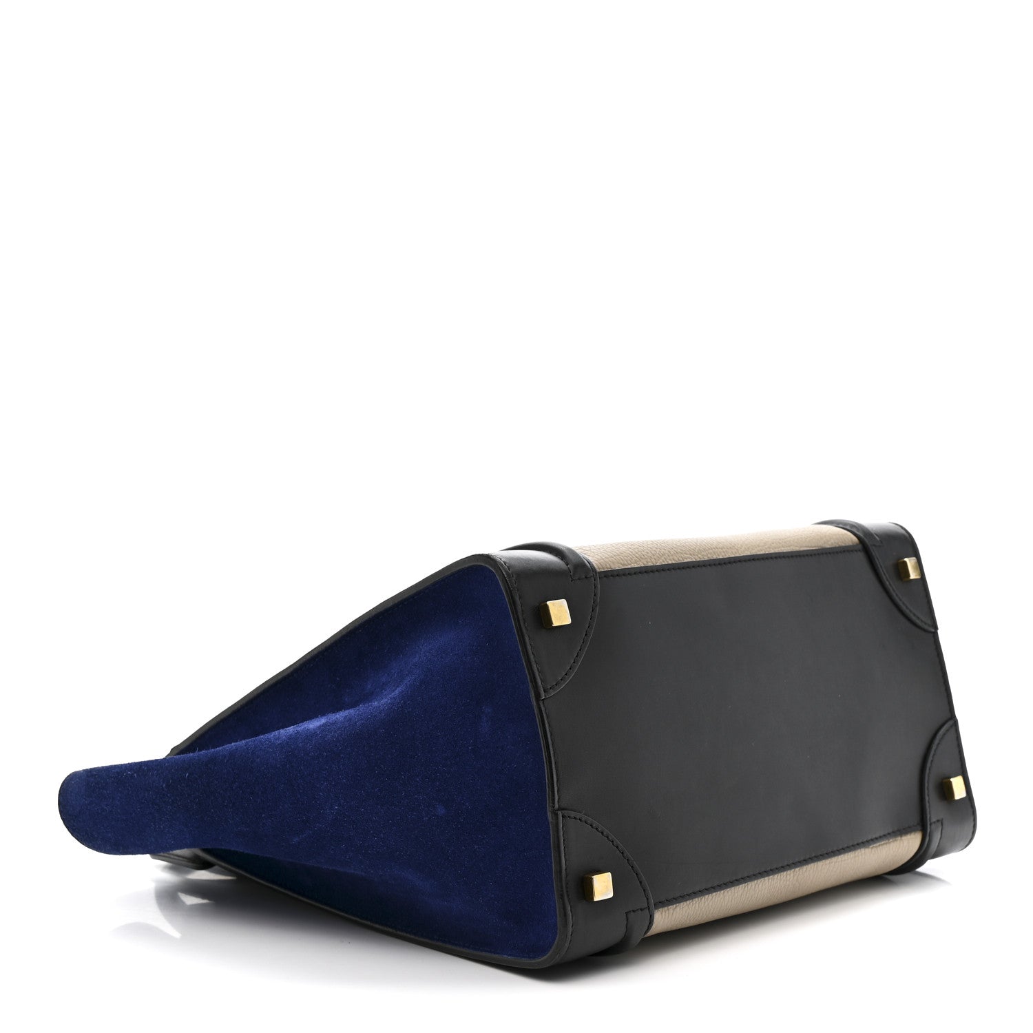 Celine Elephant Calfskin Suede Mini Tri-Color Luggage Sand 4 of 10