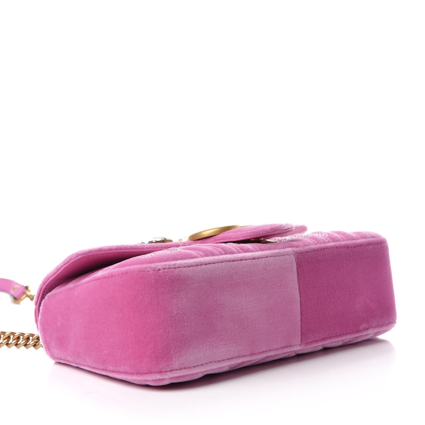 Velvet Matelasse Marquise Crystals Embroidered Small GG Marmont Shoulder Bag Malva