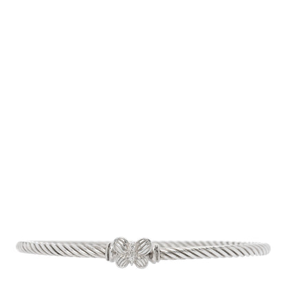 David Yurman Sterling Silver Diamond 3mm Butterfly Cable Bracelet 1 of 3