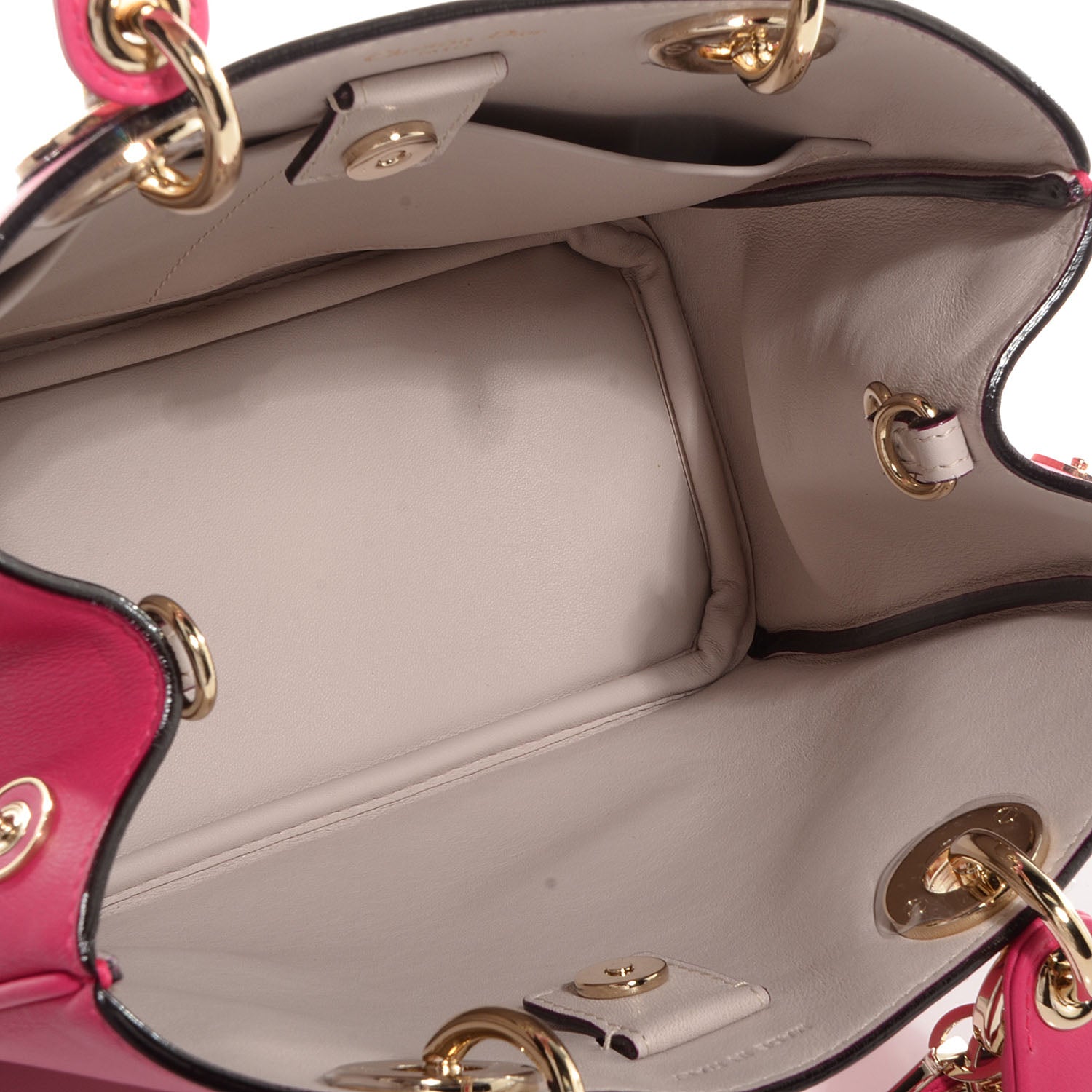 Christian Dior Calfskin Small Diorissimo Tote Fuchsia 6 of 11