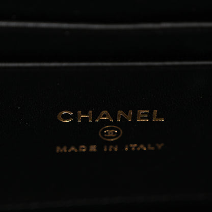 Chanel Lambskin Quilted Metal Small Top Handle Vanity Case With Chain Black 6 of 12