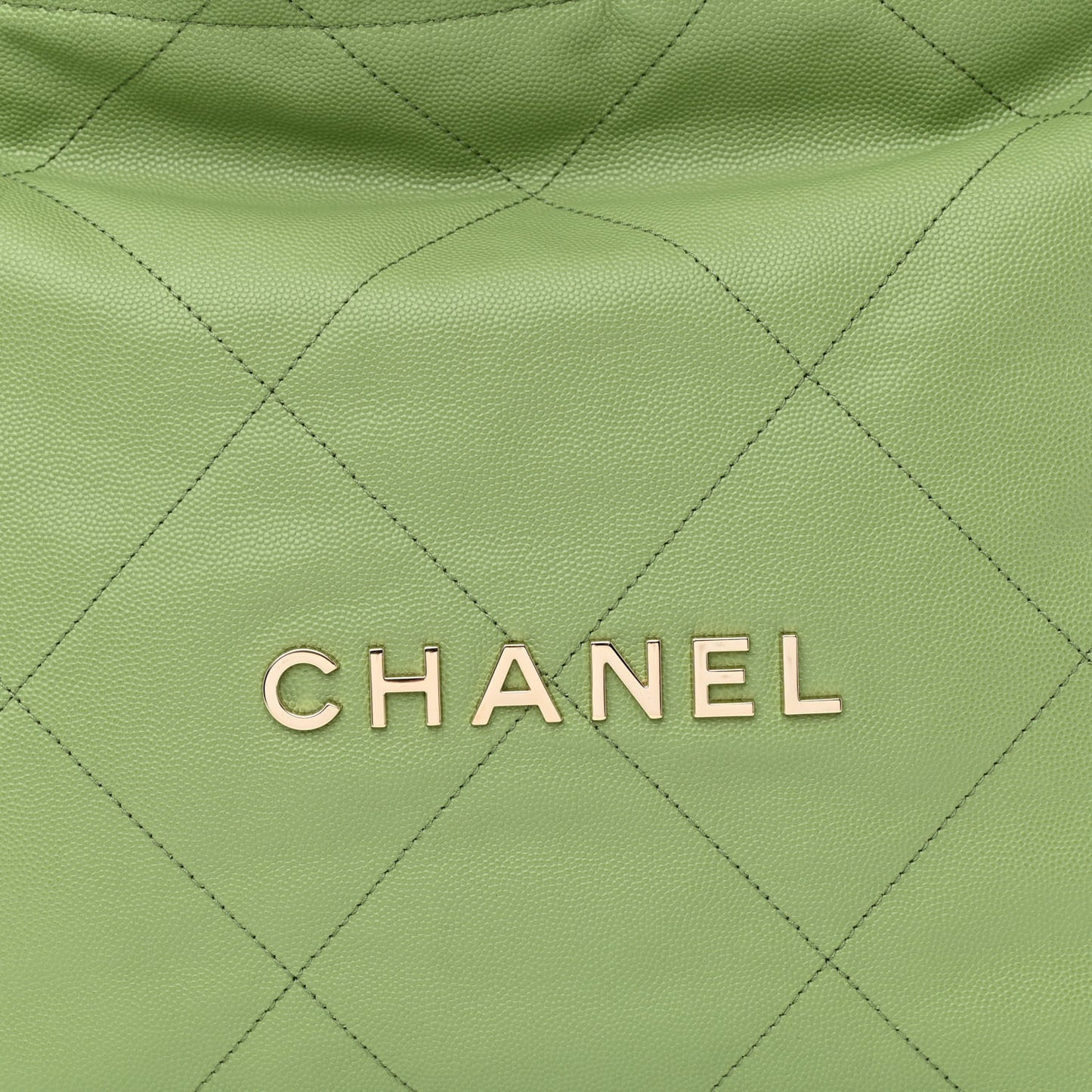 Shiny Caviar Quilted Small Chanel 22 Green