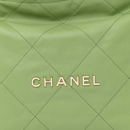 Chanel Shiny Caviar Quilted Small Chanel 22 Green 9 of 11