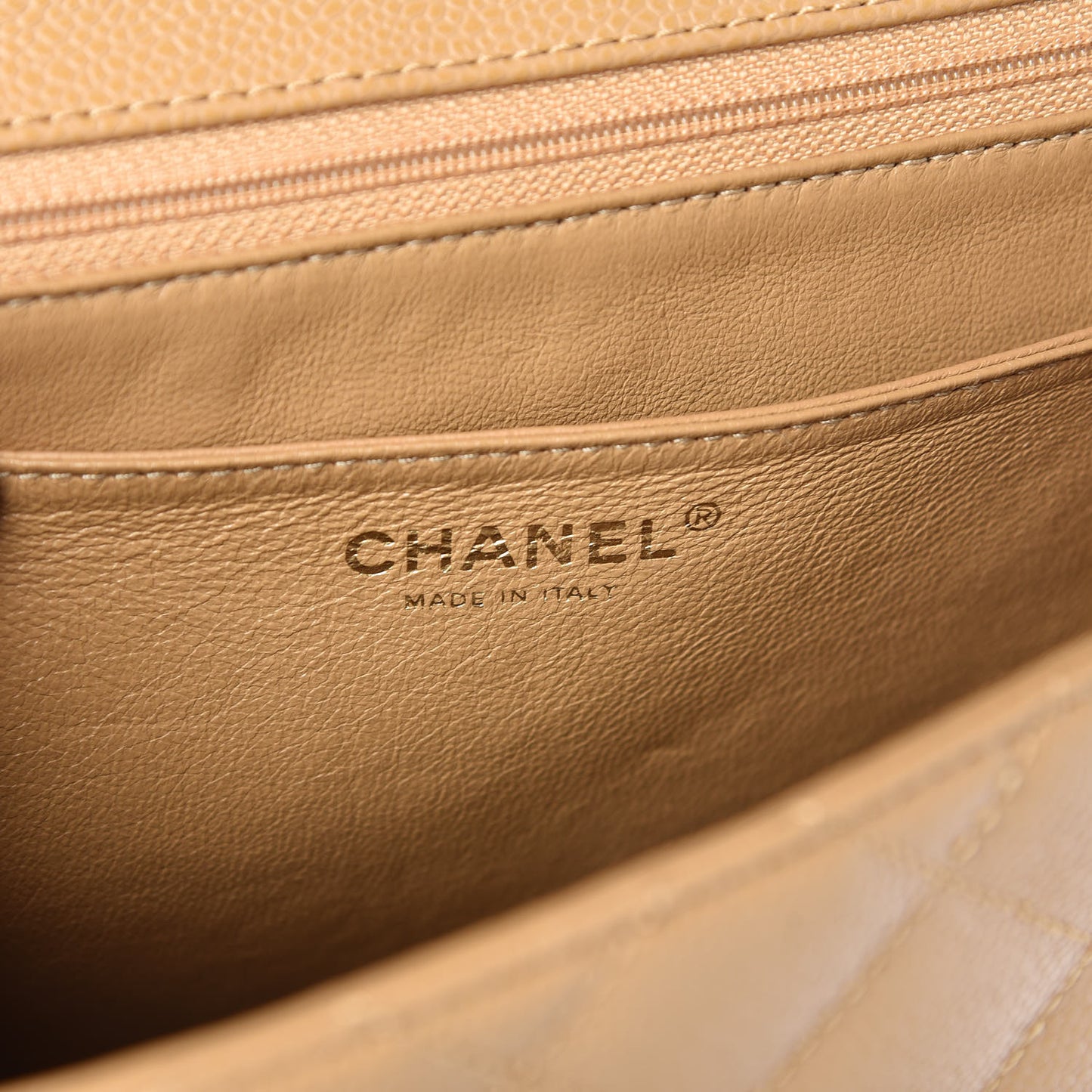 Caviar Quilted Jumbo Kelly Flap Beige