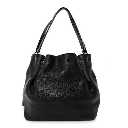 Burberry Grainy Calfskin House Check Medium Maidstone Black 1 of 10