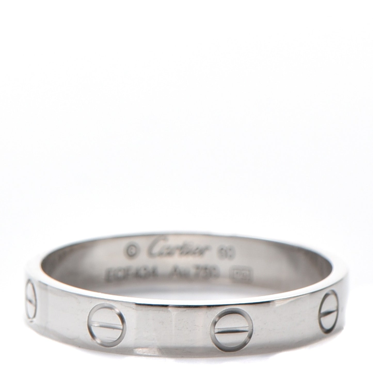 18K White Gold 4mm LOVE Wedding Band Ring 60 9
