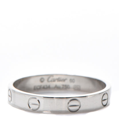 Cartier 18K White Gold 4mm LOVE Wedding Band Ring 60 9 1 of 6