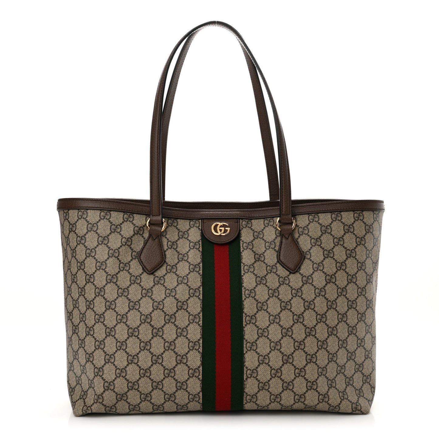 GG Supreme Monogram Medium Ophidia Shopping Tote Brown