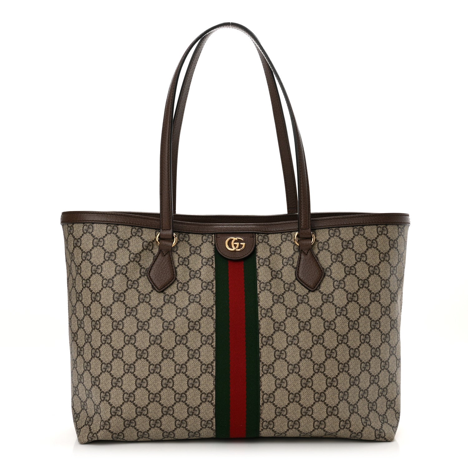 Gucci GG Supreme Monogram Medium Ophidia Shopping Tote Brown 1 of 14