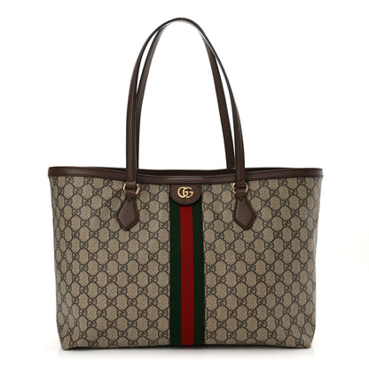 Gucci GG Supreme Monogram Medium Ophidia Shopping Tote Brown 1 of 14