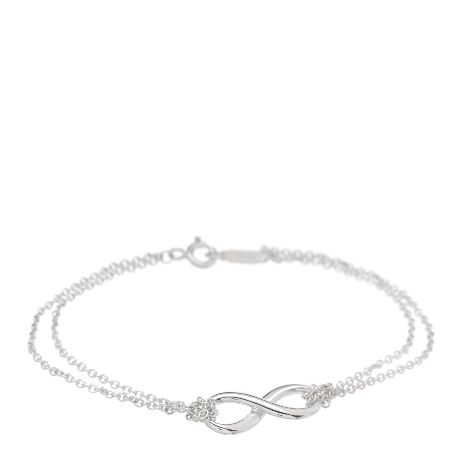 Tiffany Sterling Silver Infinity Double Chain Bracelet 1 of 5
