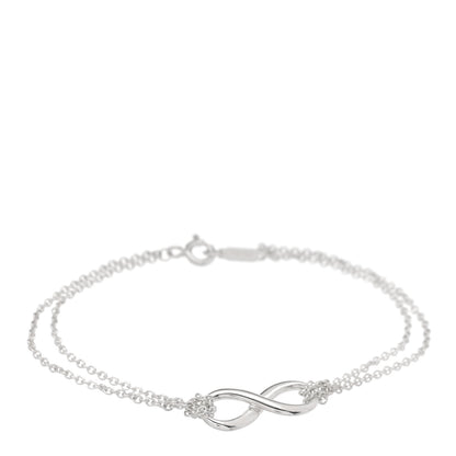 Tiffany Sterling Silver Infinity Double Chain Bracelet 1 of 5