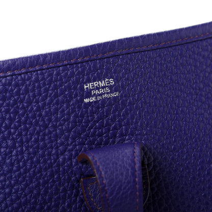 Hermes Taurillon Clemence Evelyne III PM Iris 8 of 8
