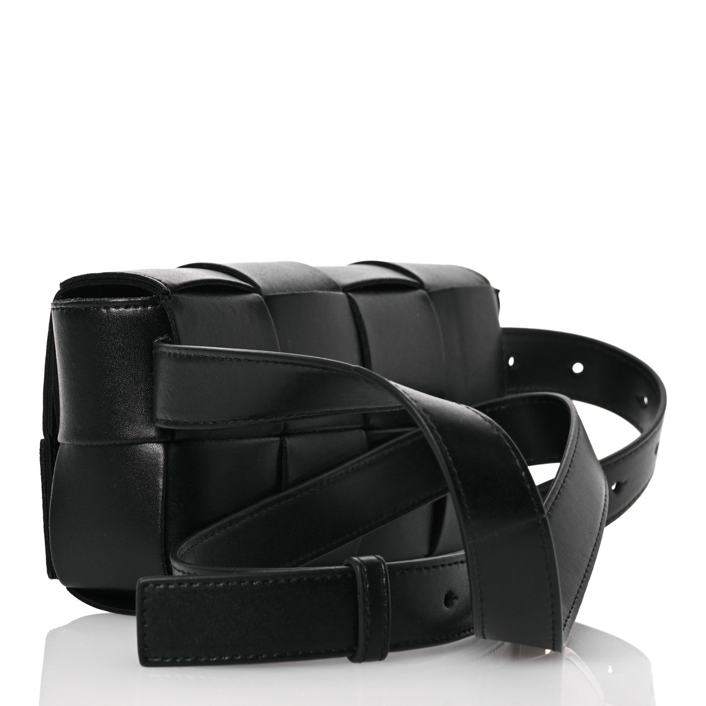Nappa Maxi Intreccio The Belt Cassette Bag Black