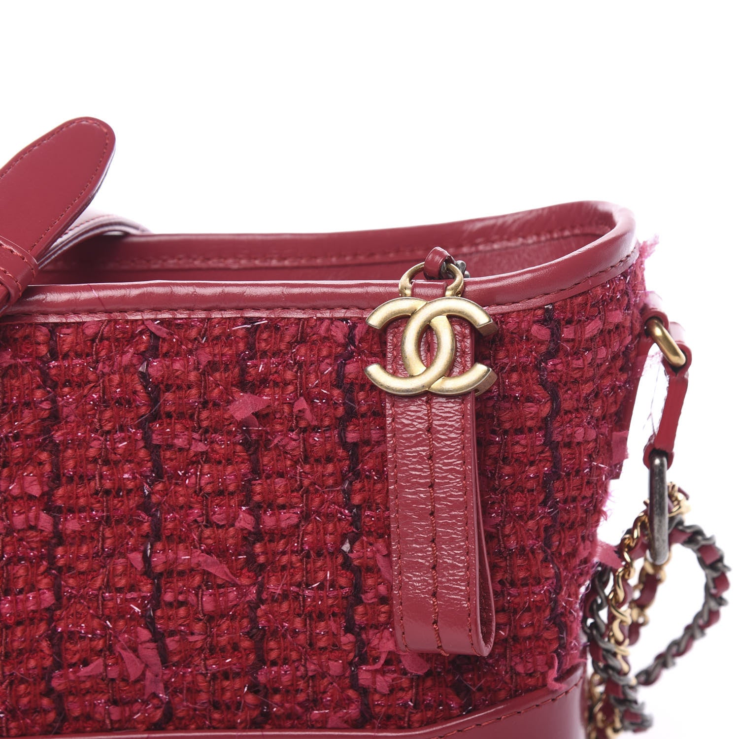 Chanel Tweed Calfskin Small Gabrielle Hobo Pink 7 of 9