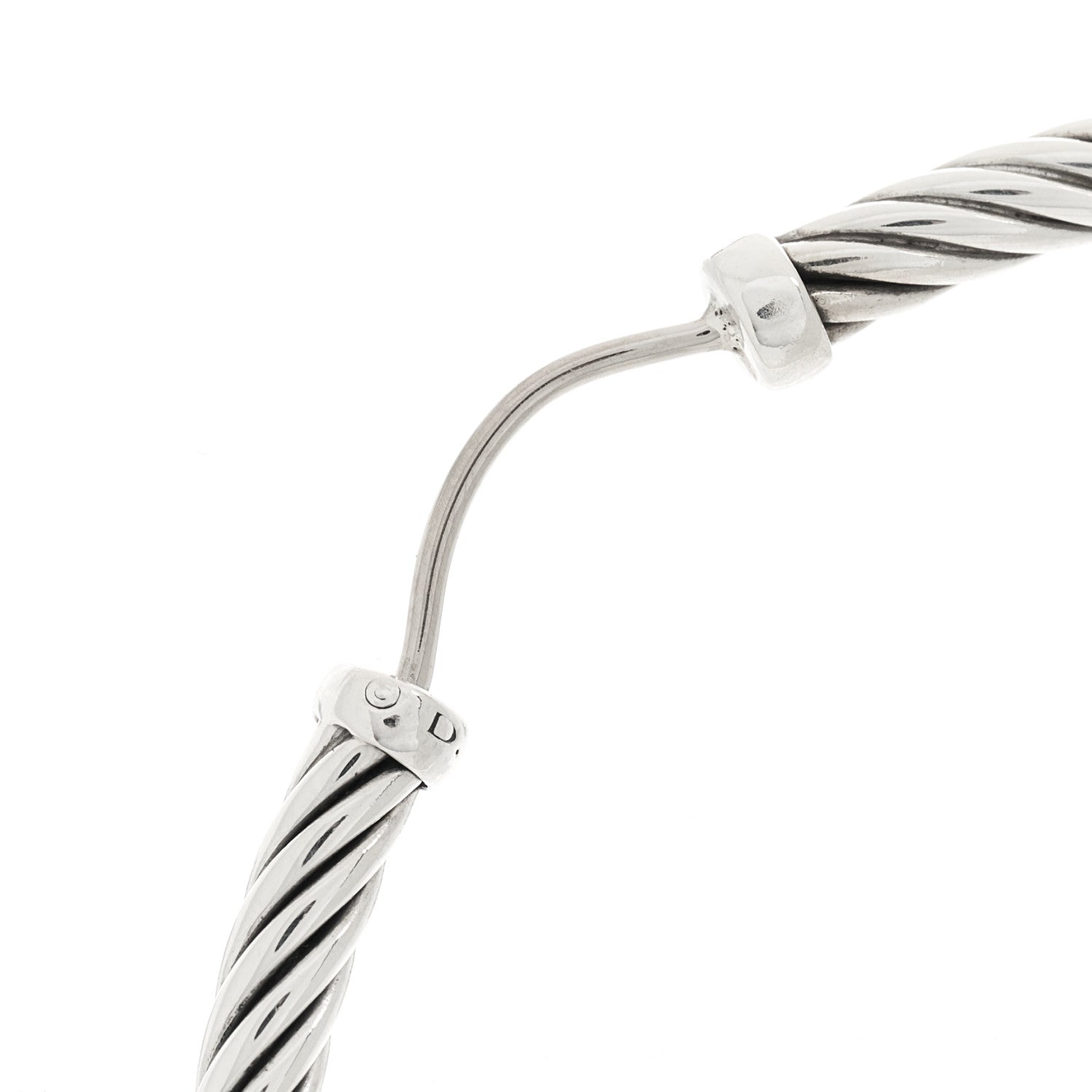 David Yurman Sterling Silver Large Sculpted Cable Hoop Earrings 7 of 7