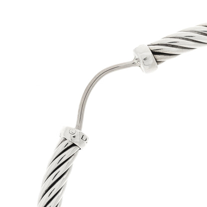 David Yurman Sterling Silver Large Sculpted Cable Hoop Earrings 7 of 7
