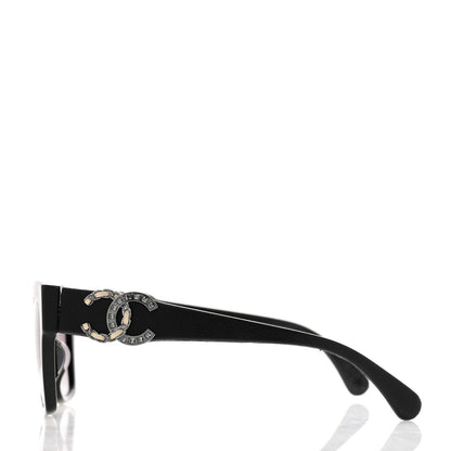 Chanel Acetate Square Cat Eye CC Sunglasses 5456 Black 3 of 8