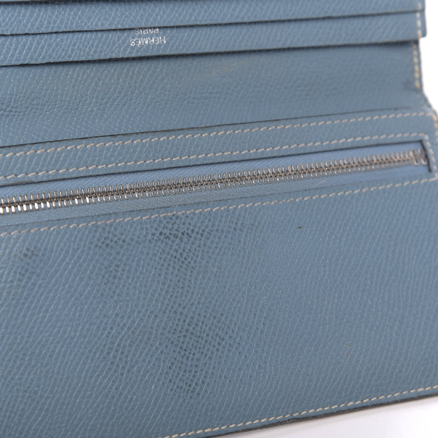 Hermes Epsom Bearn Gusset Wallet Blue Jean 12 of 12