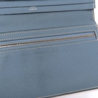 Hermes Epsom Bearn Gusset Wallet Blue Jean 12 of 12