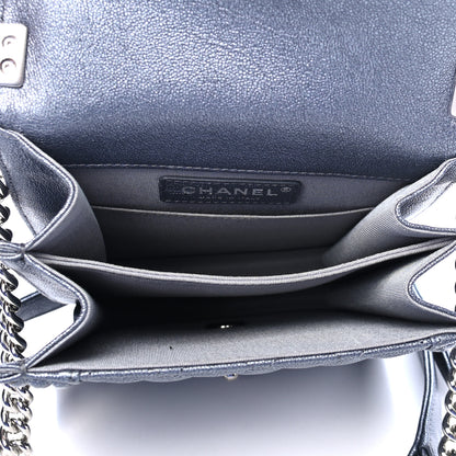 Chanel Iridescent Caviar Quilted North South Boy Flap Silver 4 of 4
