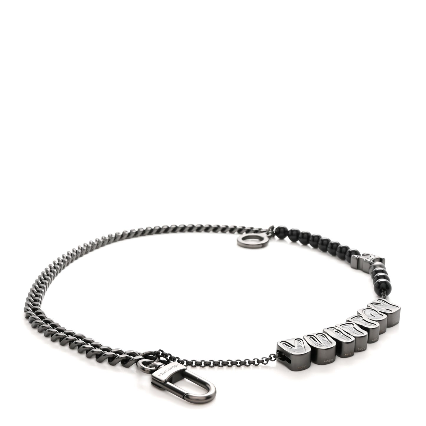 Ruthenium Vuitton Chain Belt Bag Charm