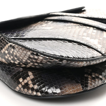 Christian Dior Snakeskin Saddle Bag Brown 9 of 11